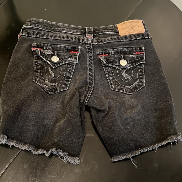 True Religion black denim shorts - Picture 3 of 7